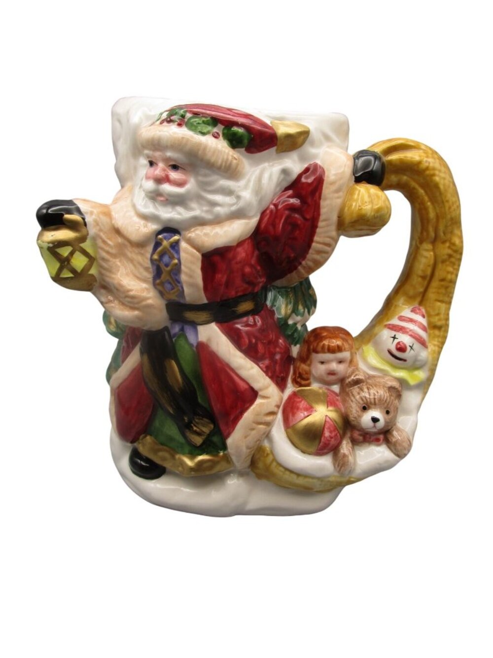 Fitz Floyd Santa Claus Ceramic Mug With Toys Vintage 1994 Holiday Tableware